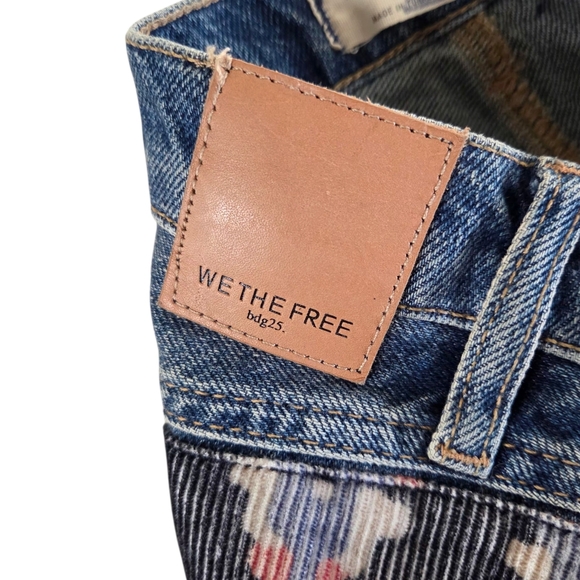We The Free Free People Rocky Mountain Straight Leg Jeans Western Patchwork 27 - Picture 13 of 16